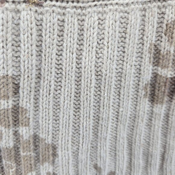 Vintage Calvin Klein Camel Brown Floral Turtleneck Metallic Sweater Medium - Picture 6 of 16